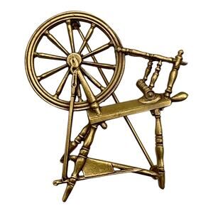 Historic Museum Deerfield Massachusetts Spinning Wheel Brooch Pin Wool Making